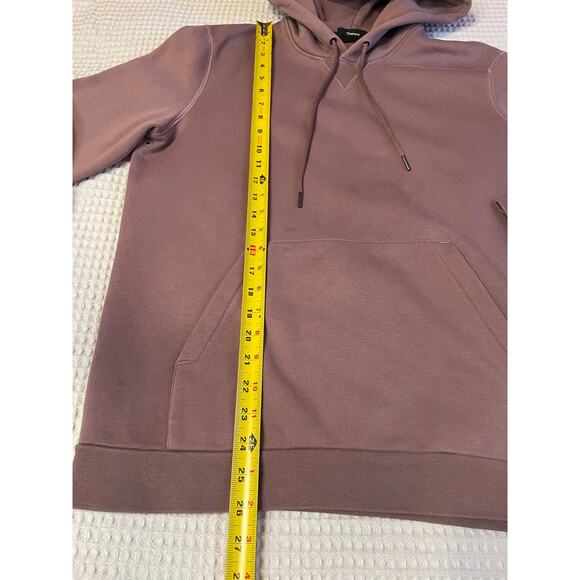 Theory Men’s Purple Pullover Essential Cozy Hoodie W/ Kangaroo Pocket Medium - Picture 6 of 11